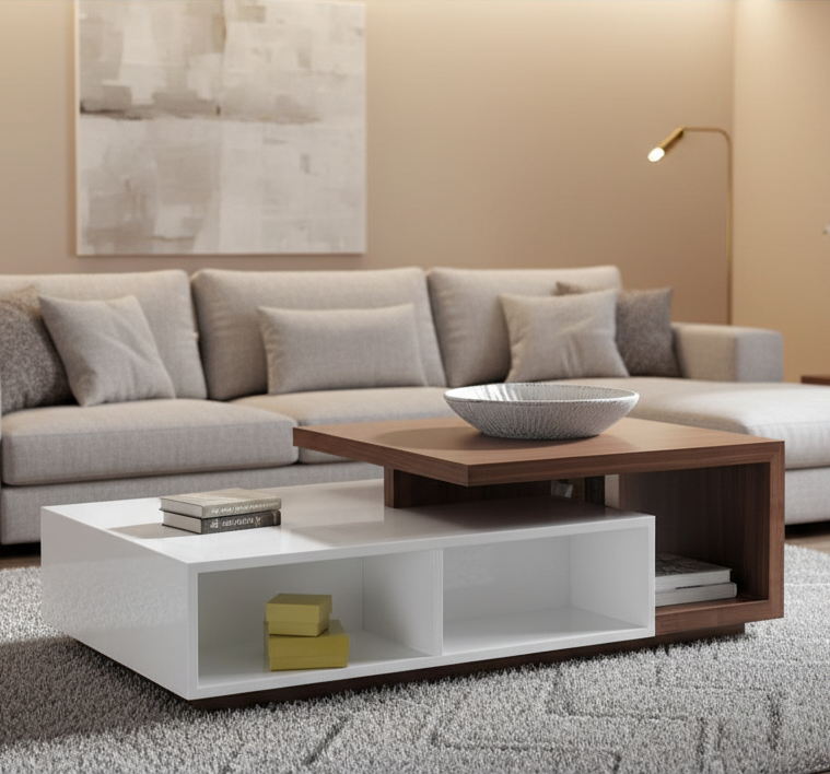 Table Unit White & Brown - WCT43