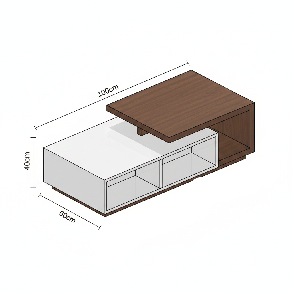 Table Unit White & Brown - WCT43