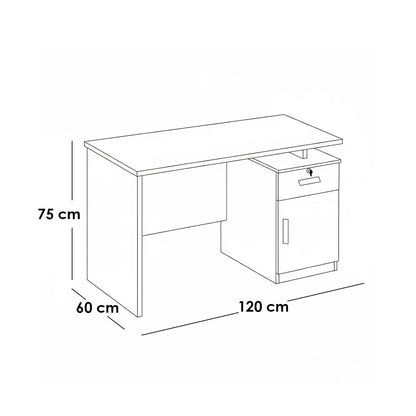 Desk black and beige 120x 60x75 - WDSK36