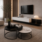 TV Unit and Coffee Table white and black - TVCT2