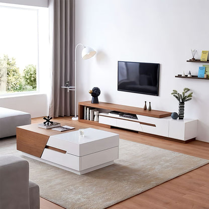 TV Unit and Coffee Table brown and White - TVCT3