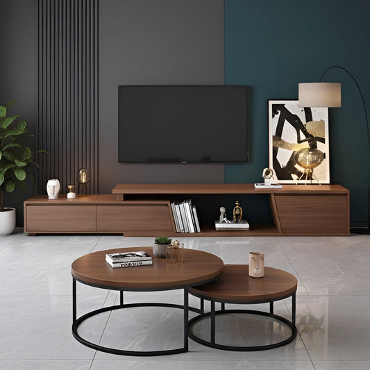 TV Unit and Coffee Table brown and black - TVCT1