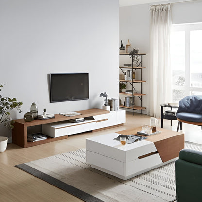 TV Unit and Coffee Table brown and White - TVCT3