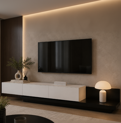 TV Unit and Coffee Table white and black - TVCT2