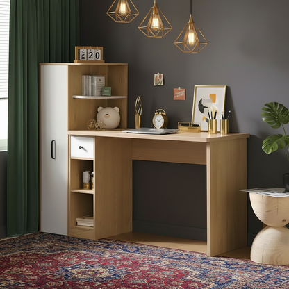 Desk white and wooden 160x60x160 - WDSK37